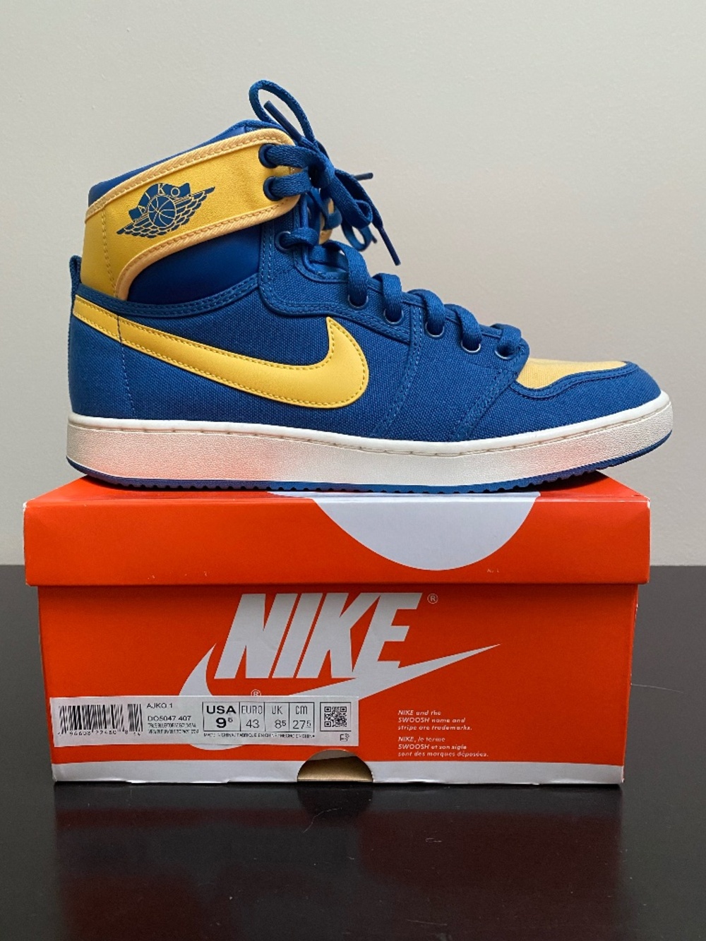 NIKE Air Jordan 1 AJKO "Laney" (DO5047-407).  Men's size 9.5 US / 43 EURO